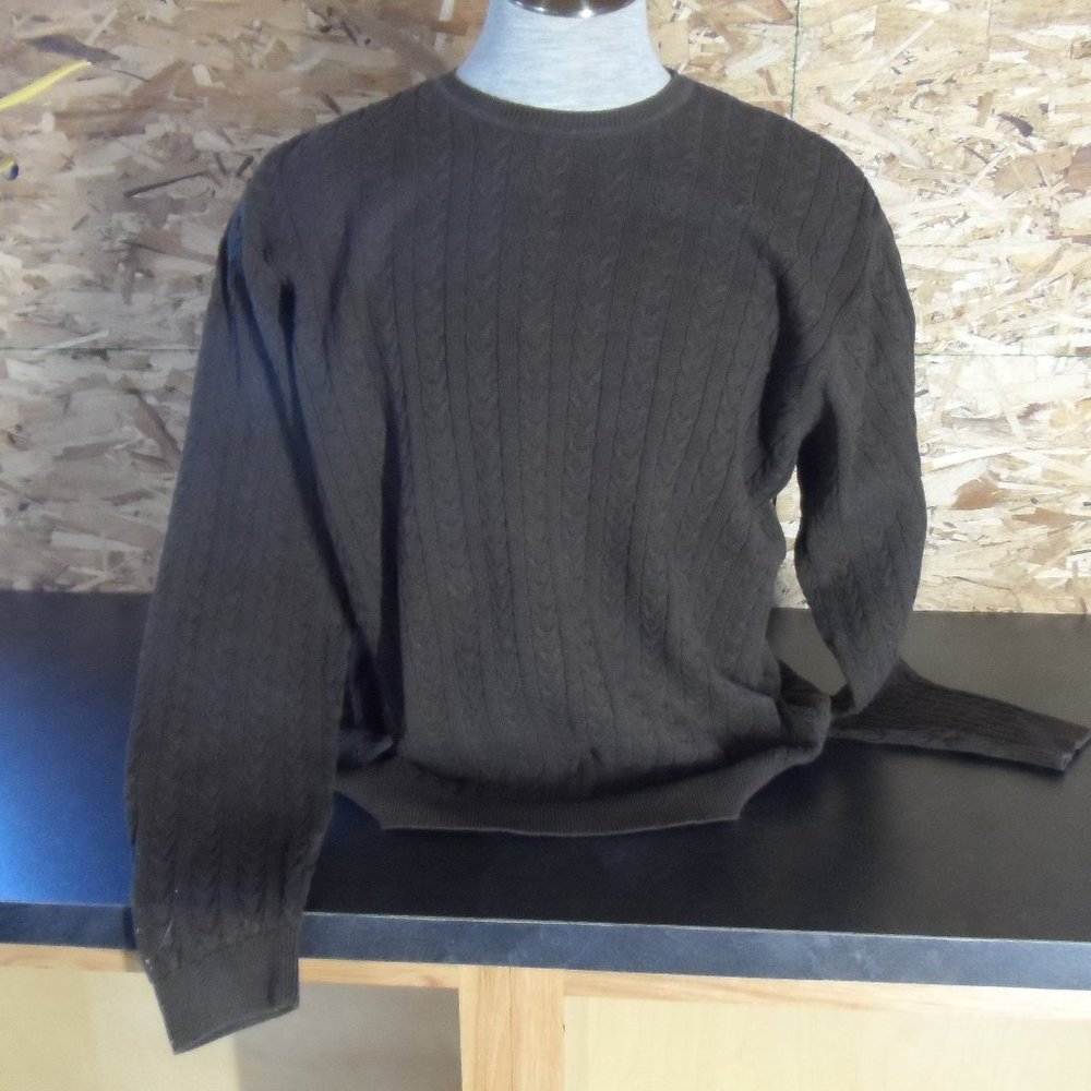 Izod Men's Brown Cable Knit Sweater - Size XL